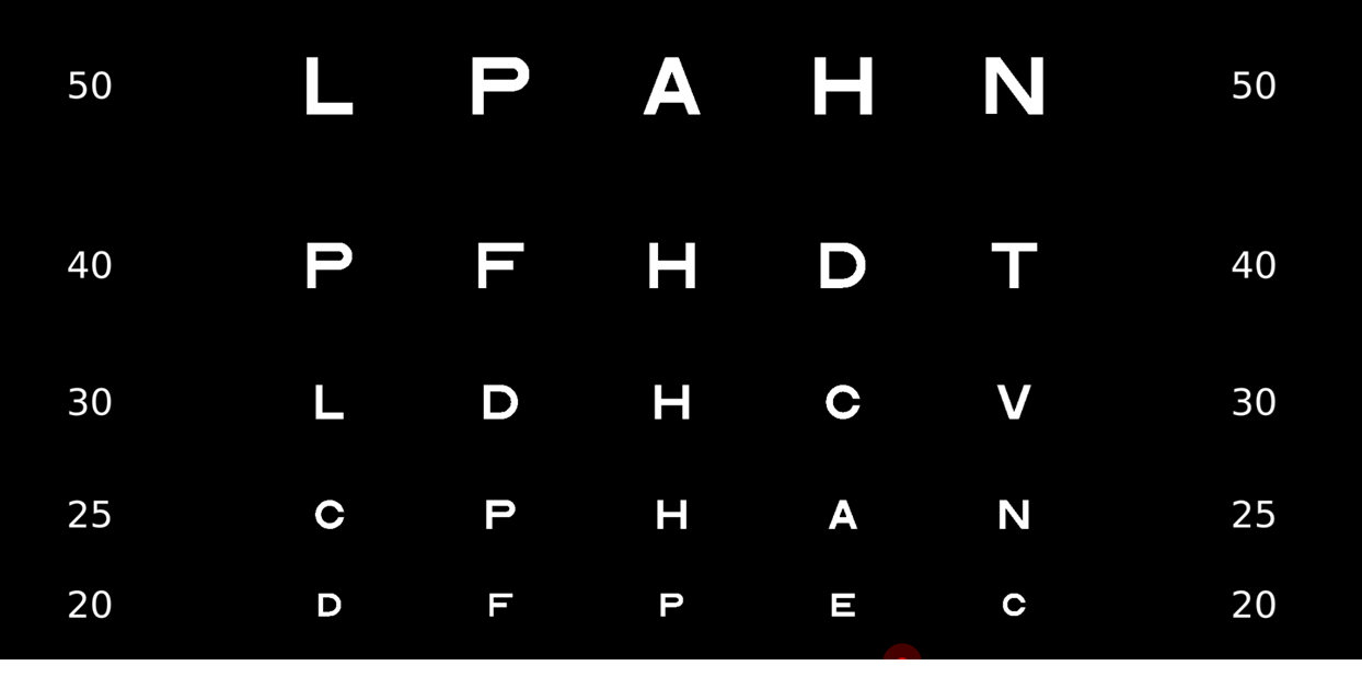 Visual acuity chart